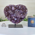 Amethyst Heart Geode on a Metal Stand, 3.9 lbs & 6.2" Tall #5463 - 0320 - Brazil GemsBrazil GemsAmethyst Heart Geode on a Metal Stand, 3.9 lbs & 6.2" Tall #5463 - 0320Hearts5463 - 0320