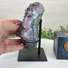 Amethyst Heart Geode on a Metal Stand, 3.9 lbs & 6.2" Tall #5463 - 0320 - Brazil GemsBrazil GemsAmethyst Heart Geode on a Metal Stand, 3.9 lbs & 6.2" Tall #5463 - 0320Hearts5463 - 0320