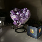 Amethyst Heart Geode on a Metal Stand, 4 lbs & 7" Tall #5463 - 0322 - Brazil GemsBrazil GemsAmethyst Heart Geode on a Metal Stand, 4 lbs & 7" Tall #5463 - 0322Hearts5463 - 0322