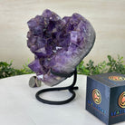 Amethyst Heart Geode on a Metal Stand, 4 lbs & 7" Tall #5463 - 0322 - Brazil GemsBrazil GemsAmethyst Heart Geode on a Metal Stand, 4 lbs & 7" Tall #5463 - 0322Hearts5463 - 0322