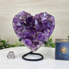 Amethyst Heart Geode on a Metal Stand, 4 lbs & 7" Tall #5463 - 0322 - Brazil GemsBrazil GemsAmethyst Heart Geode on a Metal Stand, 4 lbs & 7" Tall #5463 - 0322Hearts5463 - 0322