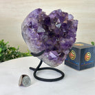 Amethyst Heart Geode on a Metal Stand, 4 lbs & 7" Tall #5463 - 0322 - Brazil GemsBrazil GemsAmethyst Heart Geode on a Metal Stand, 4 lbs & 7" Tall #5463 - 0322Hearts5463 - 0322