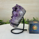 Amethyst Heart Geode on a Metal Stand, 4 lbs & 7" Tall #5463 - 0322 - Brazil GemsBrazil GemsAmethyst Heart Geode on a Metal Stand, 4 lbs & 7" Tall #5463 - 0322Hearts5463 - 0322