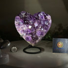 Amethyst Heart Geode on a Metal Stand, 4 lbs & 7" Tall #5463 - 0322 - Brazil GemsBrazil GemsAmethyst Heart Geode on a Metal Stand, 4 lbs & 7" Tall #5463 - 0322Hearts5463 - 0322