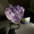 Amethyst Heart Geode on a Metal Stand, 4 lbs & 7" Tall #5463 - 0322 - Brazil GemsBrazil GemsAmethyst Heart Geode on a Metal Stand, 4 lbs & 7" Tall #5463 - 0322Hearts5463 - 0322