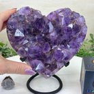 Amethyst Heart Geode on a Metal Stand, 4 lbs & 7" Tall #5463 - 0322 - Brazil GemsBrazil GemsAmethyst Heart Geode on a Metal Stand, 4 lbs & 7" Tall #5463 - 0322Hearts5463 - 0322