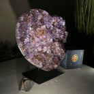 Amethyst Heart Geode on a Metal Stand, 4.3 lbs & 7.1" Tall #5463 - 0324 - Brazil GemsBrazil GemsAmethyst Heart Geode on a Metal Stand, 4.3 lbs & 7.1" Tall #5463 - 0324Hearts5463 - 0324