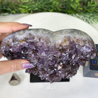 Amethyst Heart Geode on a Metal Stand, 4.3 lbs & 7.1" Tall #5463 - 0324 - Brazil GemsBrazil GemsAmethyst Heart Geode on a Metal Stand, 4.3 lbs & 7.1" Tall #5463 - 0324Hearts5463 - 0324