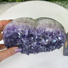 Amethyst Heart Geode on a Metal Stand, 5.1 lbs & 6.1" Tall #5463 - 0326 - Brazil GemsBrazil GemsAmethyst Heart Geode on a Metal Stand, 5.1 lbs & 6.1" Tall #5463 - 0326Hearts5463 - 0326