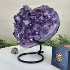 Amethyst Heart Geode on a Metal Stand, 5.1 lbs & 7.6" Tall #5463 - 0325 - Brazil GemsBrazil GemsAmethyst Heart Geode on a Metal Stand, 5.1 lbs & 7.6" Tall #5463 - 0325Hearts5463 - 0325