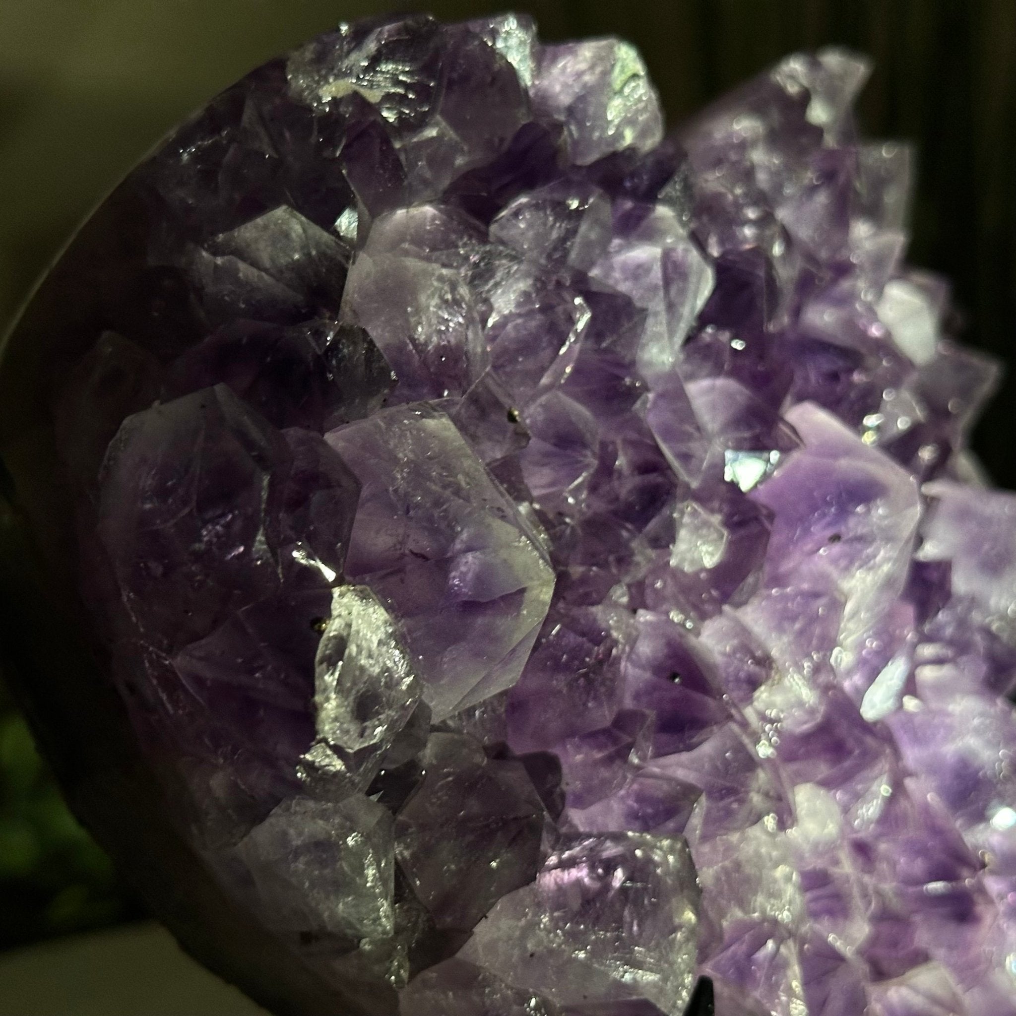 Amethyst Heart Geode on a Metal Stand, 5.1 lbs & 7.6" Tall #5463 - 0325 - Brazil GemsBrazil GemsAmethyst Heart Geode on a Metal Stand, 5.1 lbs & 7.6" Tall #5463 - 0325Hearts5463 - 0325