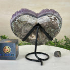 Amethyst Heart Geode on a Metal Stand, 5.1 lbs & 7.6" Tall #5463 - 0325 - Brazil GemsBrazil GemsAmethyst Heart Geode on a Metal Stand, 5.1 lbs & 7.6" Tall #5463 - 0325Hearts5463 - 0325