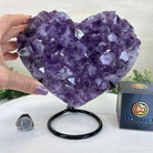 Amethyst Heart Geode on a Metal Stand, 5.1 lbs & 7.6" Tall #5463 - 0325 - Brazil GemsBrazil GemsAmethyst Heart Geode on a Metal Stand, 5.1 lbs & 7.6" Tall #5463 - 0325Hearts5463 - 0325