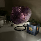 Amethyst Heart Geode on a Metal Stand, 5.8 lbs & 7.5" Tall #5463 - 0328 - Brazil GemsBrazil GemsAmethyst Heart Geode on a Metal Stand, 5.8 lbs & 7.5" Tall #5463 - 0328Hearts5463 - 0328