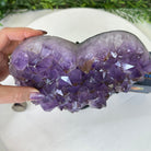 Amethyst Heart Geode on a Metal Stand, 5.8 lbs & 7.5" Tall #5463 - 0328 - Brazil GemsBrazil GemsAmethyst Heart Geode on a Metal Stand, 5.8 lbs & 7.5" Tall #5463 - 0328Hearts5463 - 0328