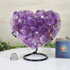 Amethyst Heart Geode on a Metal Stand, 5.8 lbs & 7.5" Tall #5463 - 0328 - Brazil GemsBrazil GemsAmethyst Heart Geode on a Metal Stand, 5.8 lbs & 7.5" Tall #5463 - 0328Hearts5463 - 0328