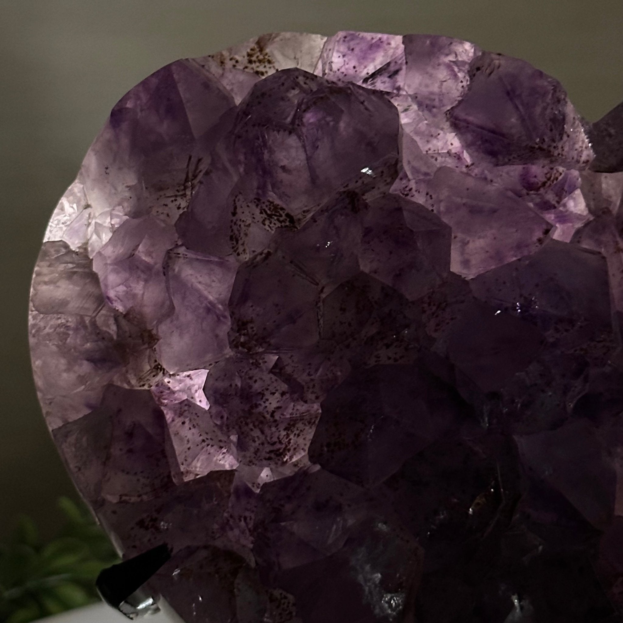 Amethyst Heart Geode on a Metal Stand, 5.8 lbs & 7.5" Tall #5463 - 0328 - Brazil GemsBrazil GemsAmethyst Heart Geode on a Metal Stand, 5.8 lbs & 7.5" Tall #5463 - 0328Hearts5463 - 0328