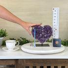 Amethyst Heart Geode on a Metal Stand, 6.5 lbs & 7.3" Tall #5463 - 0330 - Brazil GemsBrazil GemsAmethyst Heart Geode on a Metal Stand, 6.5 lbs & 7.3" Tall #5463 - 0330Hearts5463 - 0330