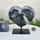 Amethyst Heart Geode on a Metal Stand, 6.5 lbs & 7.3" Tall #5463 - 0330 - Brazil GemsBrazil GemsAmethyst Heart Geode on a Metal Stand, 6.5 lbs & 7.3" Tall #5463 - 0330Hearts5463 - 0330