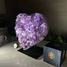 Amethyst Heart Geode on a Metal Stand, 6.5 lbs & 7.3" Tall #5463 - 0330 - Brazil GemsBrazil GemsAmethyst Heart Geode on a Metal Stand, 6.5 lbs & 7.3" Tall #5463 - 0330Hearts5463 - 0330