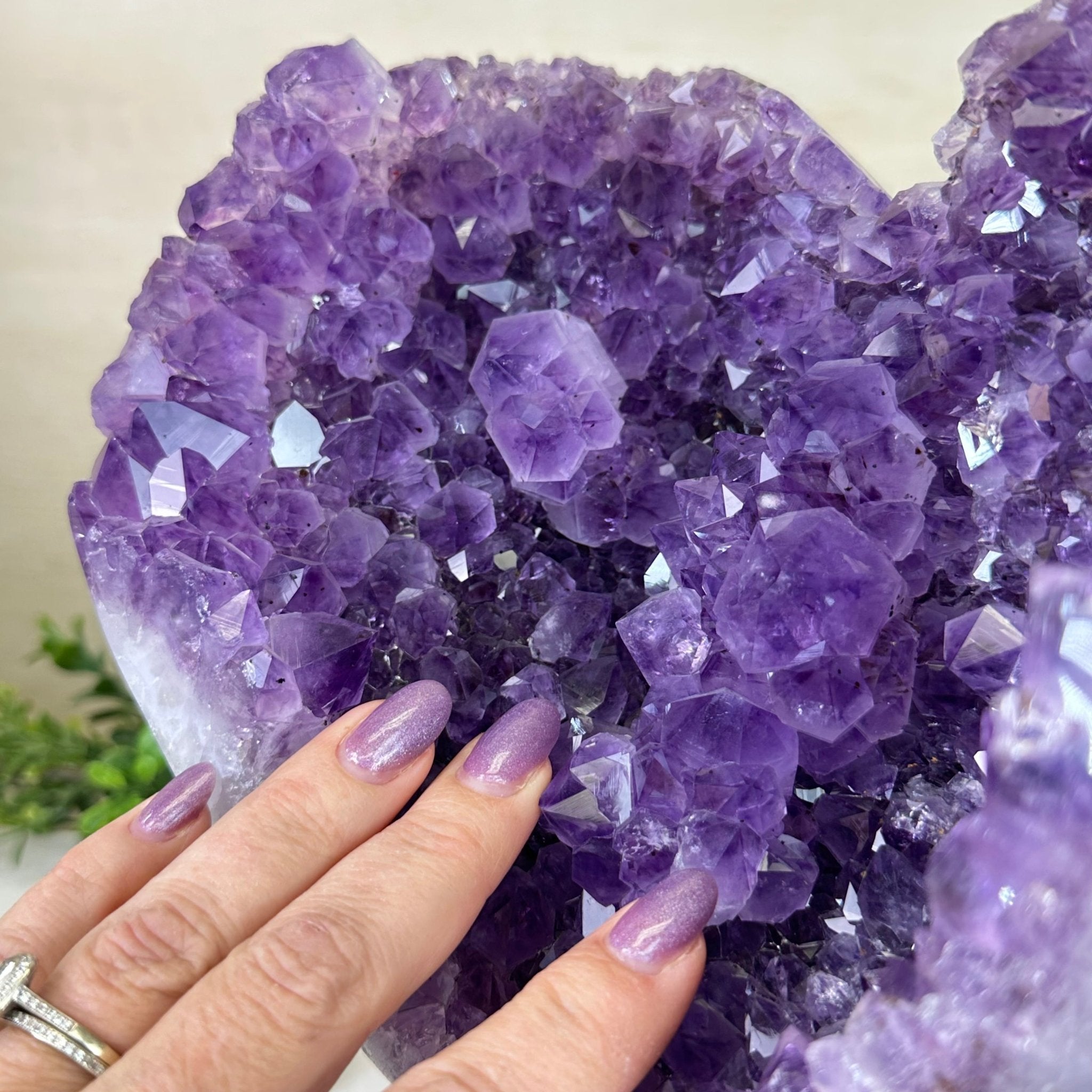 Amethyst Heart Geode on a Metal Stand, 6.9 lbs & 8.8" Tall #5463 - 0349 - Brazil GemsBrazil GemsAmethyst Heart Geode on a Metal Stand, 6.9 lbs & 8.8" Tall #5463 - 0349Hearts5463 - 0349