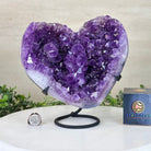 Amethyst Heart Geode on a Metal Stand, 6.9 lbs & 8.8" Tall #5463 - 0349 - Brazil GemsBrazil GemsAmethyst Heart Geode on a Metal Stand, 6.9 lbs & 8.8" Tall #5463 - 0349Hearts5463 - 0349