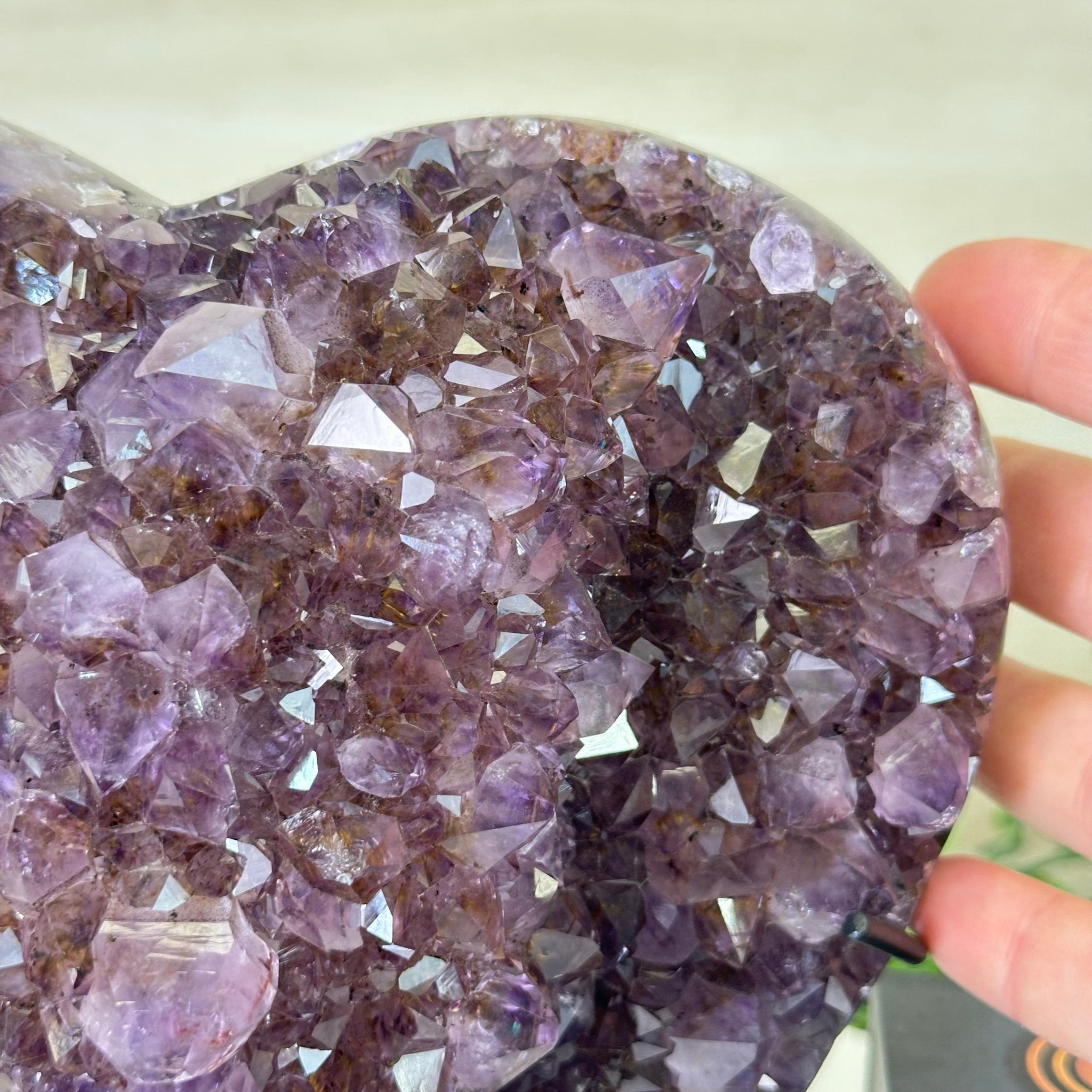 Amethyst Heart Geode on a Metal Stand, 7.5 lbs & 7.6" Tall #5463 - 0331 - Brazil GemsBrazil GemsAmethyst Heart Geode on a Metal Stand, 7.5 lbs & 7.6" Tall #5463 - 0331Hearts5463 - 0331