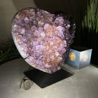 Amethyst Heart Geode on a Metal Stand, 7.5 lbs & 7.6" Tall #5463 - 0331 - Brazil GemsBrazil GemsAmethyst Heart Geode on a Metal Stand, 7.5 lbs & 7.6" Tall #5463 - 0331Hearts5463 - 0331