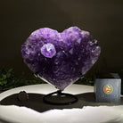 Amethyst Heart Geode on a Metal Stand, 7.8 lbs & 7.9" Tall #5463 - 0350 - Brazil GemsBrazil GemsAmethyst Heart Geode on a Metal Stand, 7.8 lbs & 7.9" Tall #5463 - 0350Hearts5463 - 0350