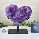 Amethyst Heart Geode on a Metal Stand, 8.3 lbs & 8.3" Tall #5463 - 0358 - Brazil GemsBrazil GemsAmethyst Heart Geode on a Metal Stand, 8.3 lbs & 8.3" Tall #5463 - 0358Hearts5463 - 0358