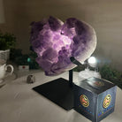 Amethyst Heart Geode on a Metal Stand, 8.3 lbs & 8.3" Tall #5463 - 0358 - Brazil GemsBrazil GemsAmethyst Heart Geode on a Metal Stand, 8.3 lbs & 8.3" Tall #5463 - 0358Hearts5463 - 0358