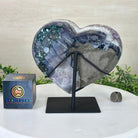 Amethyst Heart Geode on a Metal Stand, 8.6 lbs & 8" Tall #5463 - 0351 - Brazil GemsBrazil GemsAmethyst Heart Geode on a Metal Stand, 8.6 lbs & 8" Tall #5463 - 0351Hearts5463 - 0351