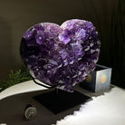 Amethyst Heart Geode on a Metal Stand, 8.6 lbs & 8" Tall #5463 - 0351 - Brazil GemsBrazil GemsAmethyst Heart Geode on a Metal Stand, 8.6 lbs & 8" Tall #5463 - 0351Hearts5463 - 0351