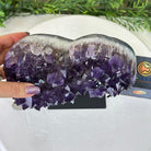 Amethyst Heart Geode on a Metal Stand, 8.6 lbs & 8" Tall #5463 - 0351 - Brazil GemsBrazil GemsAmethyst Heart Geode on a Metal Stand, 8.6 lbs & 8" Tall #5463 - 0351Hearts5463 - 0351