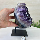 Amethyst Heart Geode on a Metal Stand, 8.6 lbs & 8" Tall #5463 - 0351 - Brazil GemsBrazil GemsAmethyst Heart Geode on a Metal Stand, 8.6 lbs & 8" Tall #5463 - 0351Hearts5463 - 0351