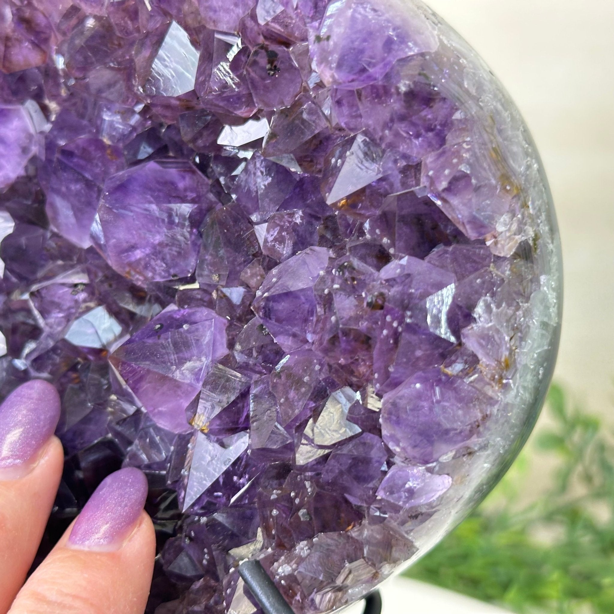 Amethyst Heart Geode on a Metal Stand, 9.3 lbs & 8.4" Tall #5463 - 0352 - Brazil GemsBrazil GemsAmethyst Heart Geode on a Metal Stand, 9.3 lbs & 8.4" Tall #5463 - 0352Hearts5463 - 0352