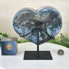 Amethyst Heart Geode on a Metal Stand, 9.3 lbs & 8.4" Tall #5463 - 0352 - Brazil GemsBrazil GemsAmethyst Heart Geode on a Metal Stand, 9.3 lbs & 8.4" Tall #5463 - 0352Hearts5463 - 0352