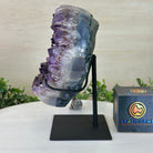 Amethyst Heart Geode on a Metal Stand, 9.3 lbs & 8.4" Tall #5463 - 0352 - Brazil GemsBrazil GemsAmethyst Heart Geode on a Metal Stand, 9.3 lbs & 8.4" Tall #5463 - 0352Hearts5463 - 0352