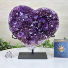 Amethyst Heart Geode on a Metal Stand, 9.3 lbs & 8.4" Tall #5463 - 0352 - Brazil GemsBrazil GemsAmethyst Heart Geode on a Metal Stand, 9.3 lbs & 8.4" Tall #5463 - 0352Hearts5463 - 0352