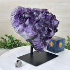 Amethyst Heart Geode on a Metal Stand, 9.9 lbs & 8.9" Tall #5463 - 0353 - Brazil GemsBrazil GemsAmethyst Heart Geode on a Metal Stand, 9.9 lbs & 8.9" Tall #5463 - 0353Hearts5463 - 0353