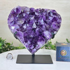 Amethyst Heart Geode on a Metal Stand, 9.9 lbs & 8.9" Tall #5463 - 0353 - Brazil GemsBrazil GemsAmethyst Heart Geode on a Metal Stand, 9.9 lbs & 8.9" Tall #5463 - 0353Hearts5463 - 0353