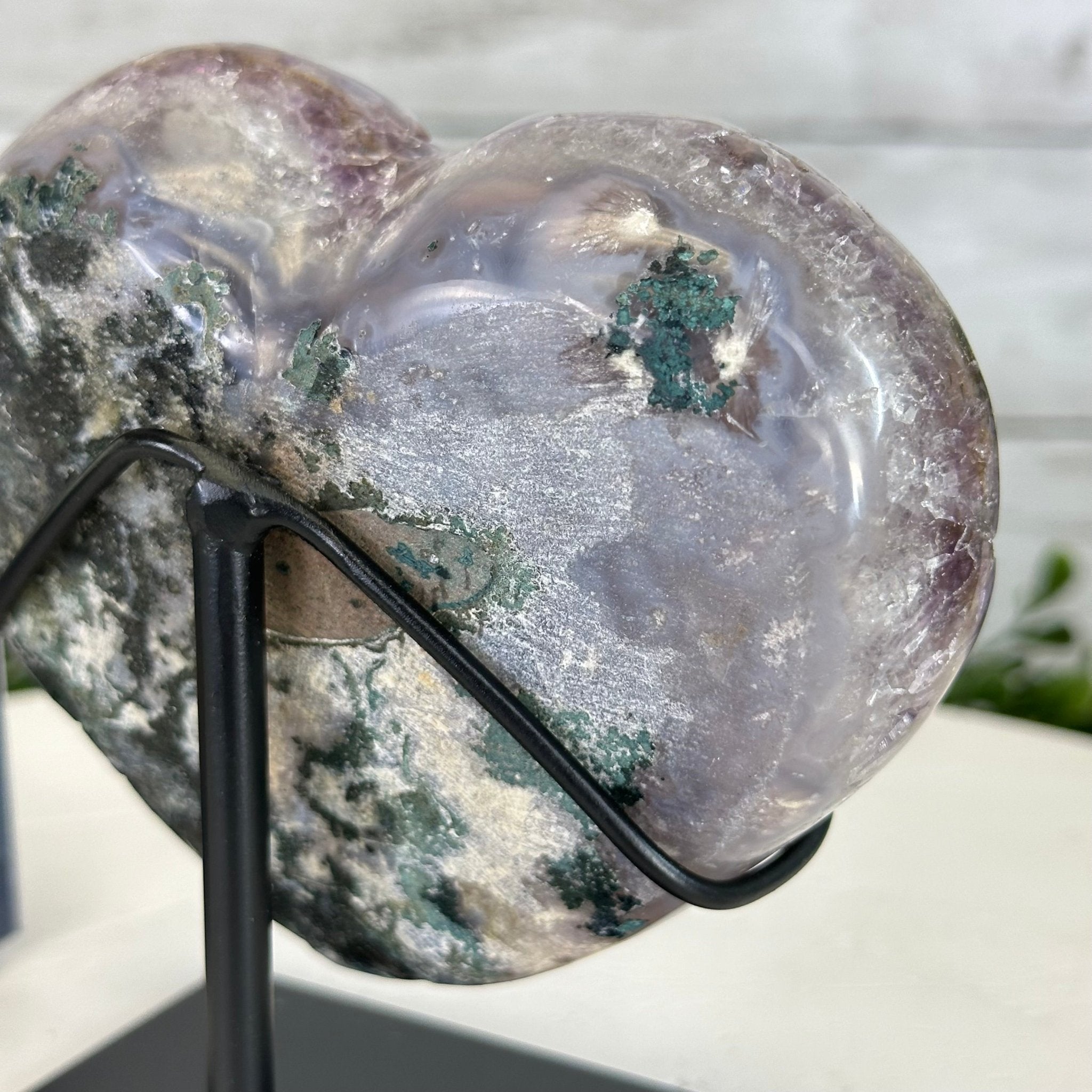 Amethyst Heart Geode w/ metal stand, 2 lbs & 5" Tall #5463-0310 - Brazil GemsBrazil GemsAmethyst Heart Geode w/ metal stand, 2 lbs & 5" Tall #5463-0310Hearts5463-0310