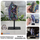 Amethyst Rainbow Aura Cluster on Stand, Select Your Item #5490AMRA - Brazil GemsBrazil GemsAmethyst Rainbow Aura Cluster on Stand, Select Your Item #5490AMRASmall Clusters on Metal Bases5490AMRA-014