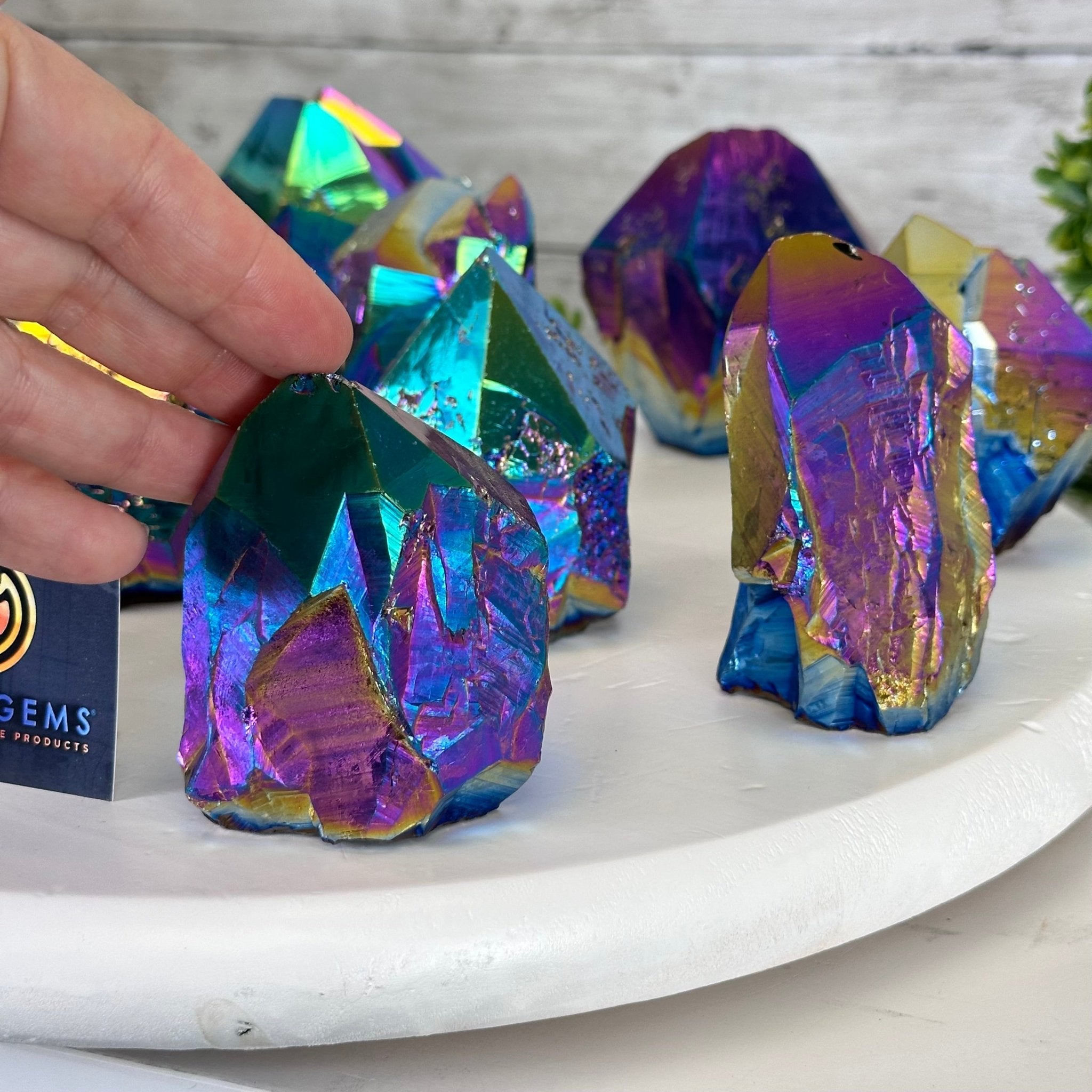 Amethyst Rainbow Aura Crystal Foot & Point, Select Your Item #3102AMRA - Brazil GemsBrazil GemsAmethyst Rainbow Aura Crystal Foot & Point, Select Your Item #3102AMRACrystal Points3102AMRA-001