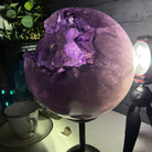 Amethyst Sphere on a Metal Base 16.5 lbs & 12" Tall Model #5630-0003 by Brazil Gems - Brazil GemsBrazil GemsAmethyst Sphere on a Metal Base 16.5 lbs & 12" Tall Model #5630-0003 by Brazil GemsSpheres5630-0003