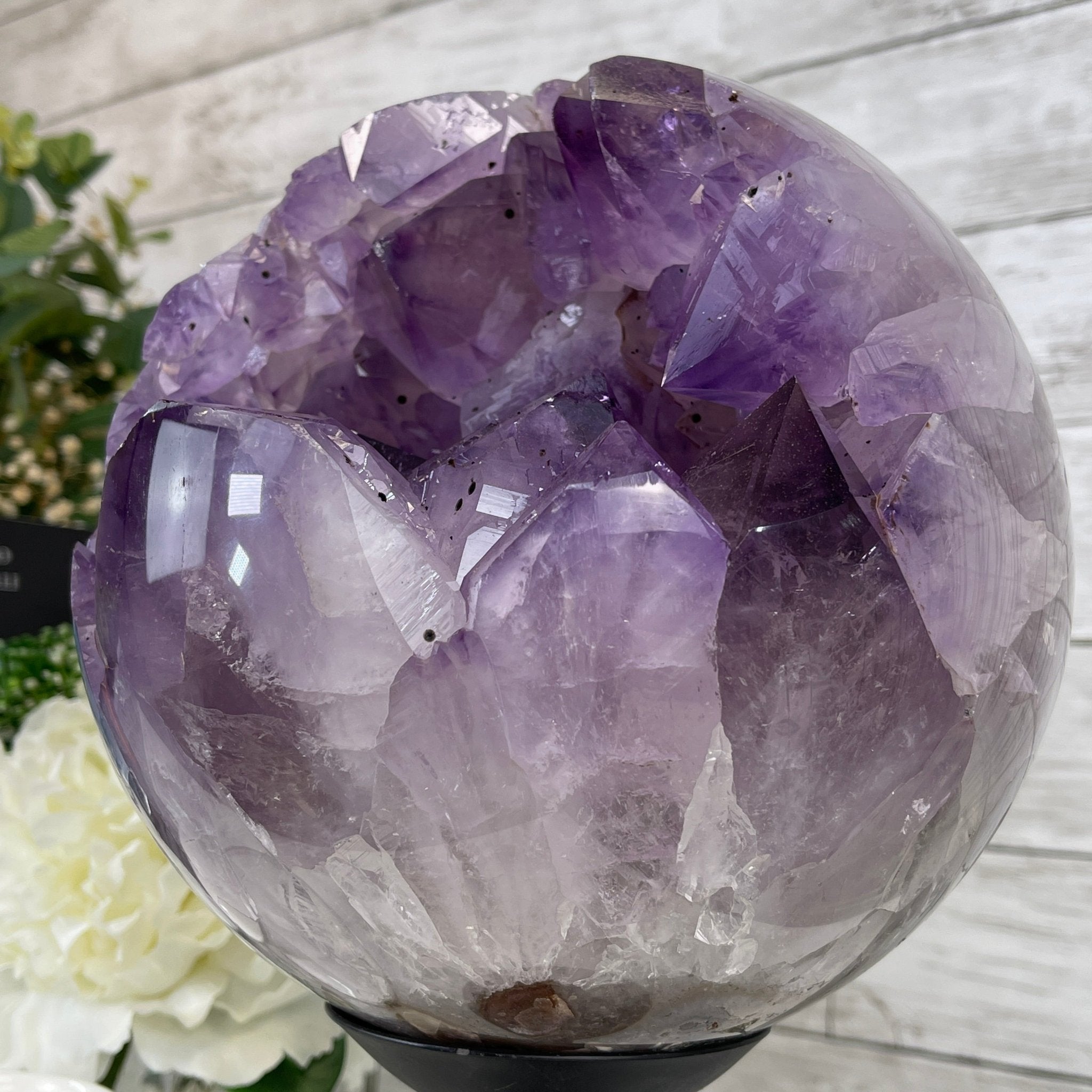 Amethyst Sphere on a Metal Base 20.2 lbs & 12.1" Tall Model #5630-0002 by Brazil Gems - Brazil GemsBrazil GemsAmethyst Sphere on a Metal Base 20.2 lbs & 12.1" Tall Model #5630-0002 by Brazil GemsSpheres5630-0002