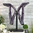 Amethyst Wings on a Metal Stand, 41.7 lbs, 26.6" Tall #5493 - 0043 - Brazil GemsBrazil GemsAmethyst Wings on a Metal Stand, 41.7 lbs, 26.6" Tall #5493 - 0043Amethyst Butterfly Wings5493 - 0043