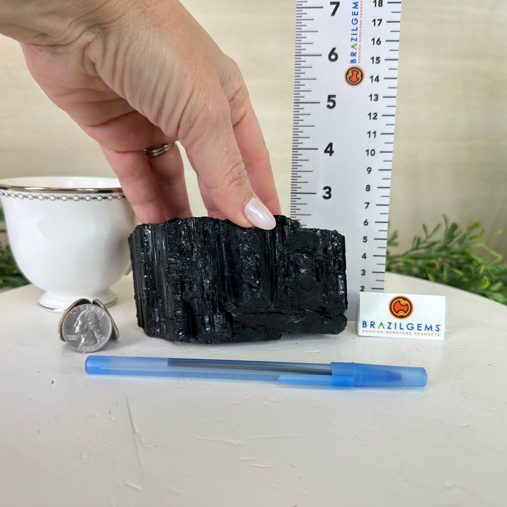 Black Tourmaline Cluster, 2.1 lbs and 5" Long #3302BT - 018 - Brazil GemsBrazil GemsBlack Tourmaline Cluster, 2.1 lbs and 5" Long #3302BT - 018Small Clusters with Flat Bases3302BT - 018