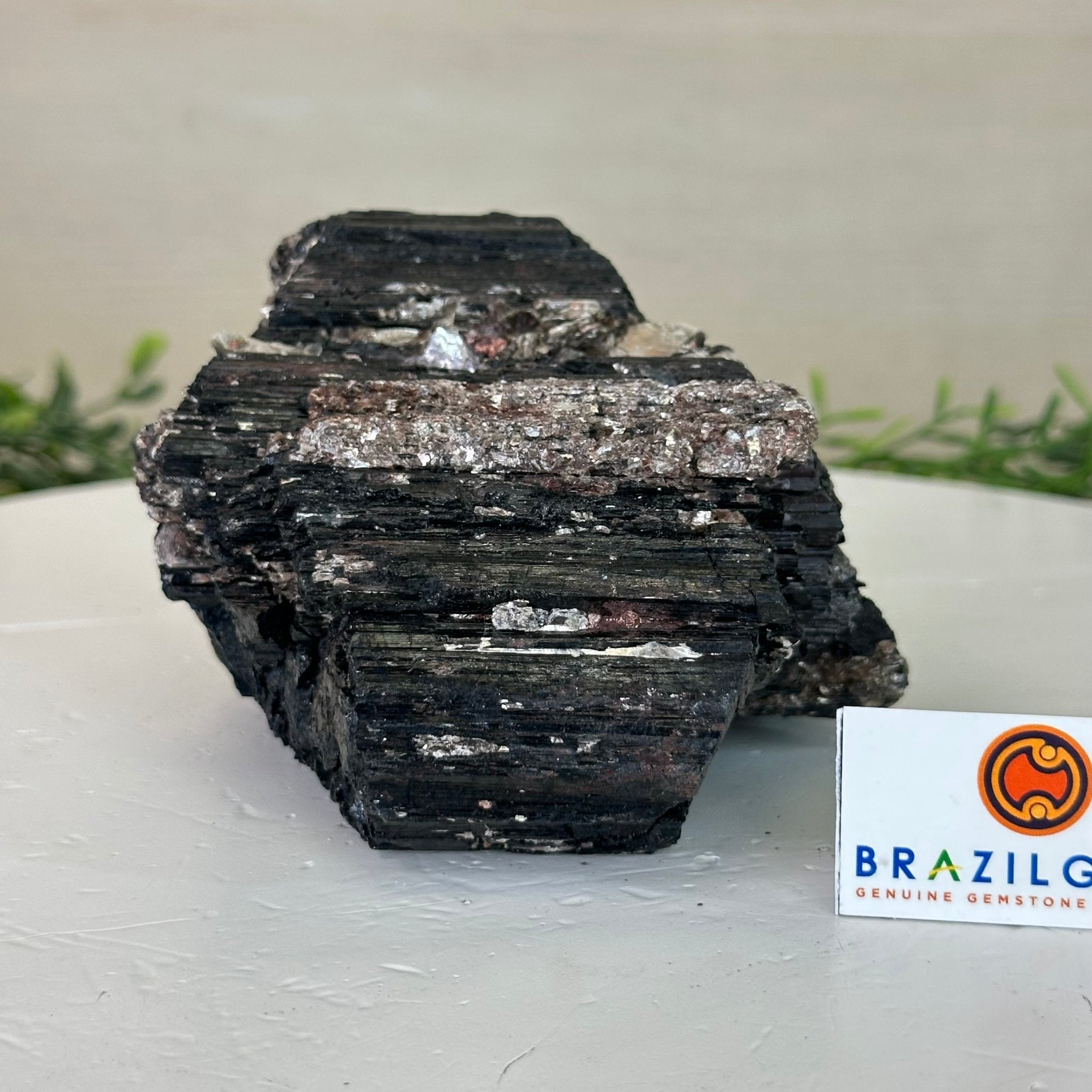 Black Tourmaline Cluster, 2.8 lbs and 4.9" Long #3302BT - 020 - Brazil GemsBrazil GemsBlack Tourmaline Cluster, 2.8 lbs and 4.9" Long #3302BT - 020Small Clusters with Flat Bases3302BT - 020