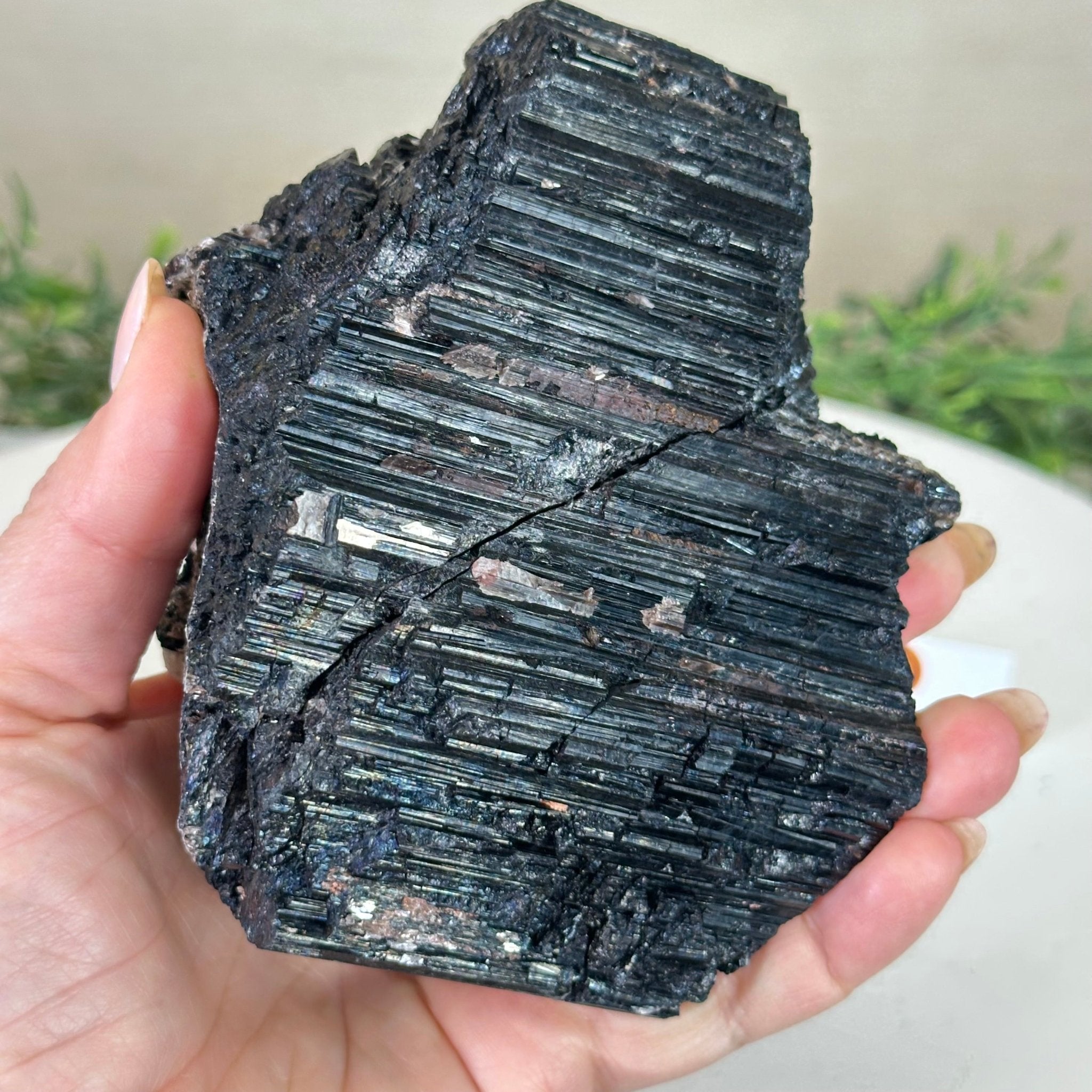 Black Tourmaline Cluster, 2.8 lbs and 4.9" Long #3302BT - 020 - Brazil GemsBrazil GemsBlack Tourmaline Cluster, 2.8 lbs and 4.9" Long #3302BT - 020Small Clusters with Flat Bases3302BT - 020